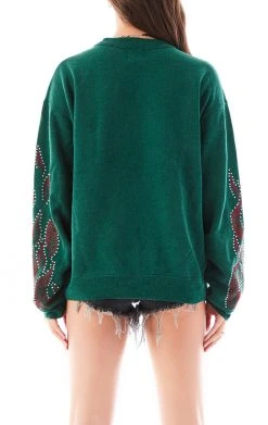 FURST OF A KIND SALE VINTAGE RED RHINESTONE FLAME SWEATSHIRT