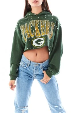 FURST OF A KIND VINTAGE RHINESTONE CROPPED HOODIE