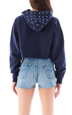 FURST OF A KIND SALE VINTAGE RHINESTONE CROPPED HOODIE