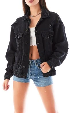 FURST OF A KIND VINTAGE GRAPHIC BACK INSERT DENIM JACKET VINTAGE DENIM JACKETS