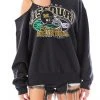 FURST OF A KIND VINTAGE ONE SHOULDER DOUBLE CHAIN SWEATSHIRT
