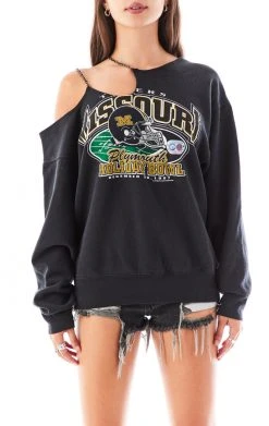 FURST OF A KIND VINTAGE ONE SHOULDER DOUBLE CHAIN SWEATSHIRT