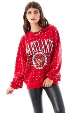 FURST OF A KIND VINTAGE ALLOVER RHINESTONE SWEATSHIRT