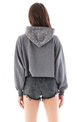 FURST OF A KIND SALE VINTAGE RHINESTONE CROPPED HOODIE