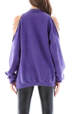 FURST OF A KIND SALE VINTAGE SHOULDER CUT OUT CHAIN SWEATSHIRT