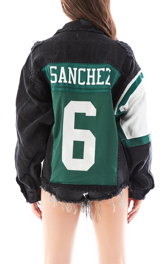 FURST OF A KIND VINTAGE JERSEY SLEEVE AND BACK INSERT DENIM JACKET 4 FURST OF A KIND VINTAGE JERSEY SLEEVE AND BACK INSERT DENIM JACKET