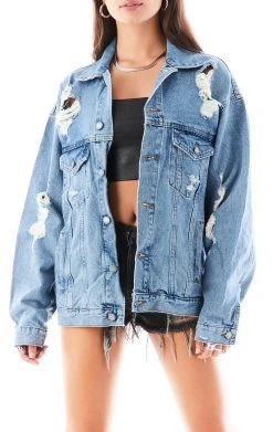FURST OF A KIND VINTAGE GRAPHIC BACK INSERT DENIM JACKET VINTAGE DENIM JACKETS