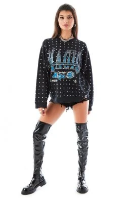 FURST OF A KIND VINTAGE ALLOVER RHINESTONE SWEATSHIRT VINTAGE SPORTS