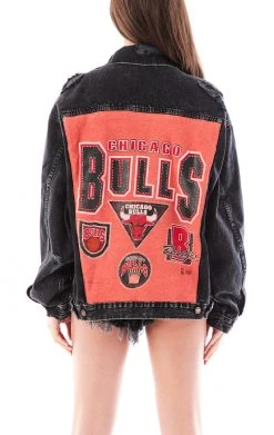 FURST OF A KIND VINTAGE GRAPHIC BACK INSERT DENIM JACKET VINTAGE DENIM JACKETS