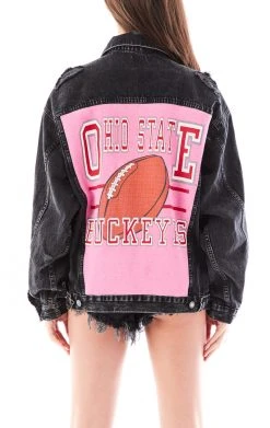 FURST OF A KIND VINTAGE GRAPHIC BACK INSERT DENIM JACKET VINTAGE DENIM JACKETS