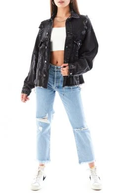 FURST OF A KIND VINTAGE GRAPHIC BACK INSERT DENIM JACKET