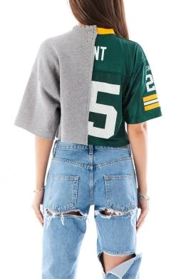 FURST OF A KIND VINTAGE SPLICED JERSEY CROPPED SWEATSHIRT SALE