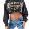 FURST OF A KIND SALE VINTAGE RHINESTONE CROPPED HOODIE