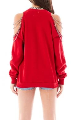 FURST OF A KIND SALE VINTAGE SHOULDER CUT OUT CHAIN SWEATSHIRT