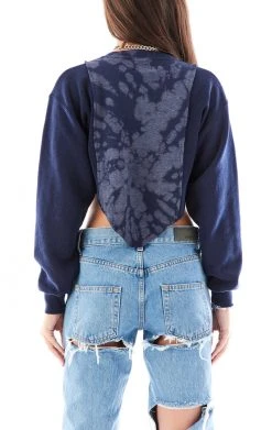 FURST OF A KIND VINTAGE SPLICED BLEACH V CROPPED SWEATSHIRT