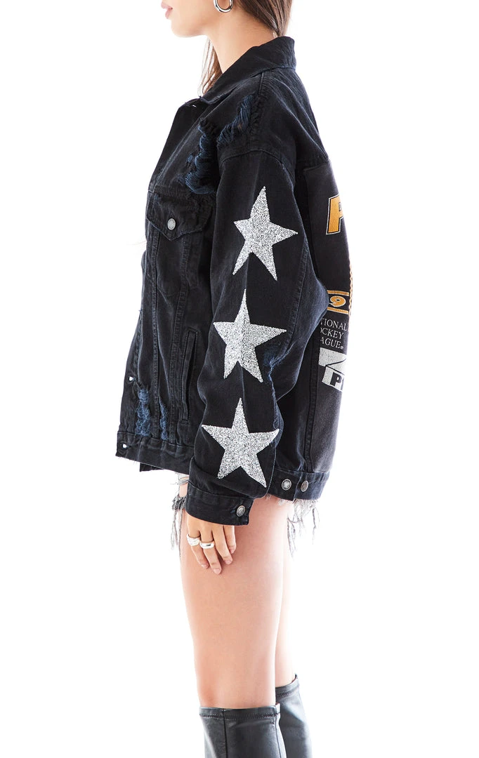 FURST OF A KIND VINTAGE GRAPHIC BACK INSERT STAR PATCH DENIM JACKET 6 FURST OF A KIND VINTAGE GRAPHIC BACK INSERT STAR PATCH DENIM JACKET