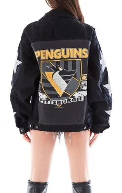 FURST OF A KIND VINTAGE GRAPHIC BACK INSERT STAR PATCH DENIM JACKET