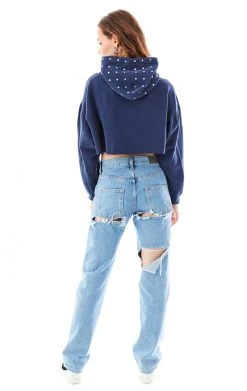 FURST OF A KIND VINTAGE RHINESTONE CROPPED HOODIE SALE