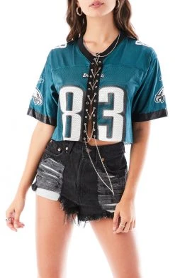 FURST OF A KIND VINTAGE CHAIN LACE UP JERSEY TEE