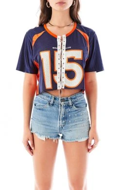 FURST OF A KIND VINTAGE NFL VINTAGE CHAIN LACE UP JERSEY TEE