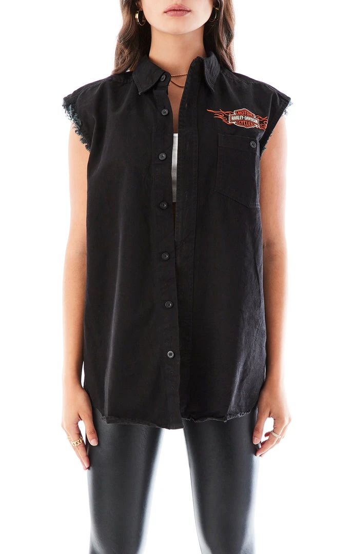 FURST OF A KIND VINTAGE HARLEY SLEEVELESS BUTTON DOWN 4 FURST OF A KIND VINTAGE HARLEY SLEEVELESS BUTTON DOWN
