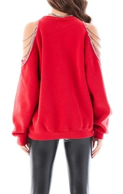 FURST OF A KIND VINTAGE SHOULDER CUT OUT CHAIN SWEATSHIRT SALE