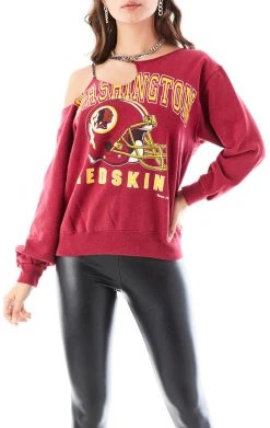 FURST OF A KIND VINTAGE ONE SHOULDER DOUBLE CHAIN SWEATSHIRT