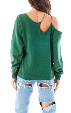 FURST OF A KIND VINTAGE ONE SHOULDER DOUBLE CHAIN SWEATSHIRT SALE