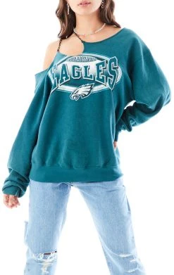 FURST OF A KIND VINTAGE ONE SHOULDER DOUBLE CHAIN SWEATSHIRT SALE