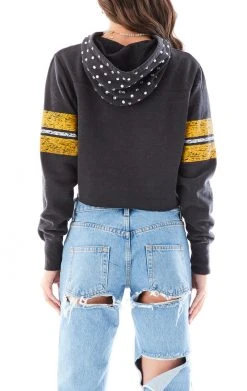 FURST OF A KIND VINTAGE RHINESTONE CROPPED HOODIE