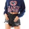 FURST OF A KIND VINTAGE BLACK RHINESTONE CROPPED SWEATSHIRT SALE