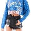 FURST OF A KIND VINTAGE ALLOVER RHINESTONE CROPPED SWEATSHIRT VINTAGE NFL 1 FURST OF A KIND VINTAGE ALLOVER RHINESTONE CROPPED SWEATSHIRT VINTAGE NFL