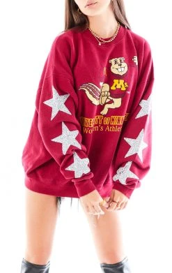 FURST OF A KIND VINTAGE COLLEGE VINTAGE SILVER STAR PATCH SWEATSHIRT