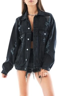 FURST OF A KIND VINTAGE GRAPHIC BACK INSERT DENIM JACKET