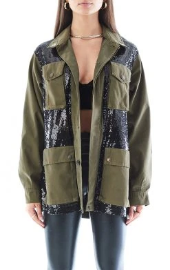 FURST OF A KIND VINTAGE ARMY JACKET WITH SEQUIN INSERT SALE