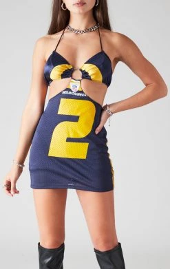 FURST OF A KIND VINTAGE DRESSES VINTAGE CUT OUT JERSEY HALTER DRESS