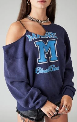 FURST OF A KIND VINTAGE ONE SHOULDER DOUBLE CHAIN SWEATSHIRT SALE
