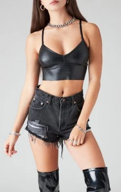 COMMANDO FAUX LEATHER BRALETTE