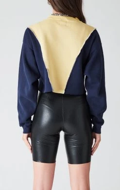 FURST OF A KIND VINTAGE SPLICED CROPPED SWEATSHIRT