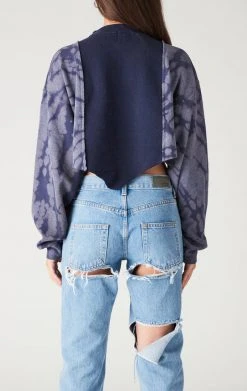 FURST OF A KIND VINTAGE SPLICED BLEACH CROPPED SWEATSHIRT