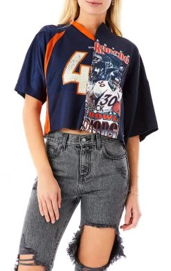 FURST OF A KIND VINTAGE SPLICED JERSEY CROPPED SWEATSHIRT