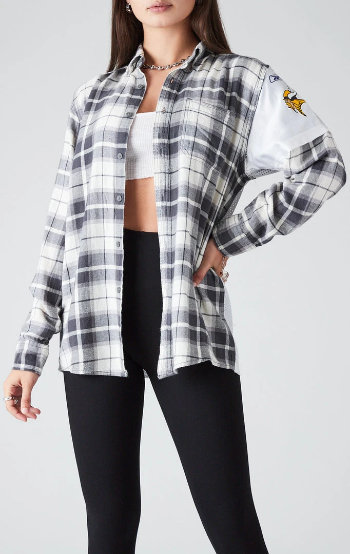 FURST OF A KIND VINTAGE JERSEY SLEEVE AND BACK INSERT PLAID SHIRT SALE 4 FURST OF A KIND VINTAGE JERSEY SLEEVE AND BACK INSERT PLAID SHIRT SALE