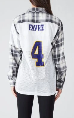 FURST OF A KIND VINTAGE JERSEY SLEEVE AND BACK INSERT PLAID SHIRT SALE