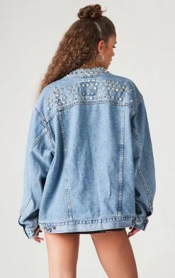 FURST OF A KIND FESTIVAL VINTAGE ALLOVER SPIKE STUD DENIM JACKET