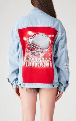 FURST OF A KIND VINTAGE GRAPHIC BACK INSERT DENIM JACKET VINTAGE DENIM JACKETS