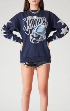 FURST OF A KIND VINTAGE NFL VINTAGE SILVER STAR PATCH SWEATSHIRT