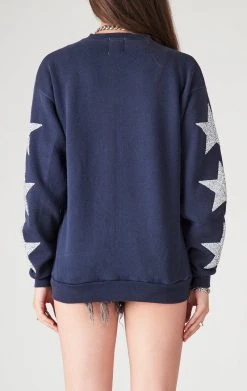 FURST OF A KIND VINTAGE NFL VINTAGE SILVER STAR PATCH SWEATSHIRT