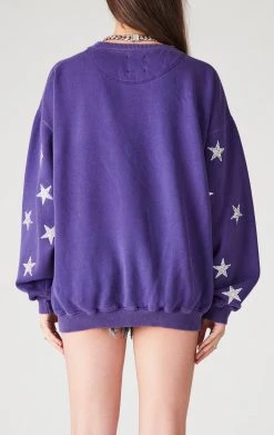 FURST OF A KIND VINTAGE SILVER STAR PATCH CLUSTER SWEATSHIRT VINTAGE COLLEGE