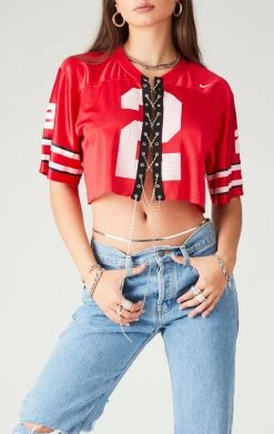 FURST OF A KIND VINTAGE CHAIN LACE UP JERSEY TEE VINTAGE COLLEGE