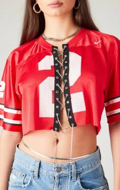 FURST OF A KIND VINTAGE CHAIN LACE UP JERSEY TEE VINTAGE COLLEGE